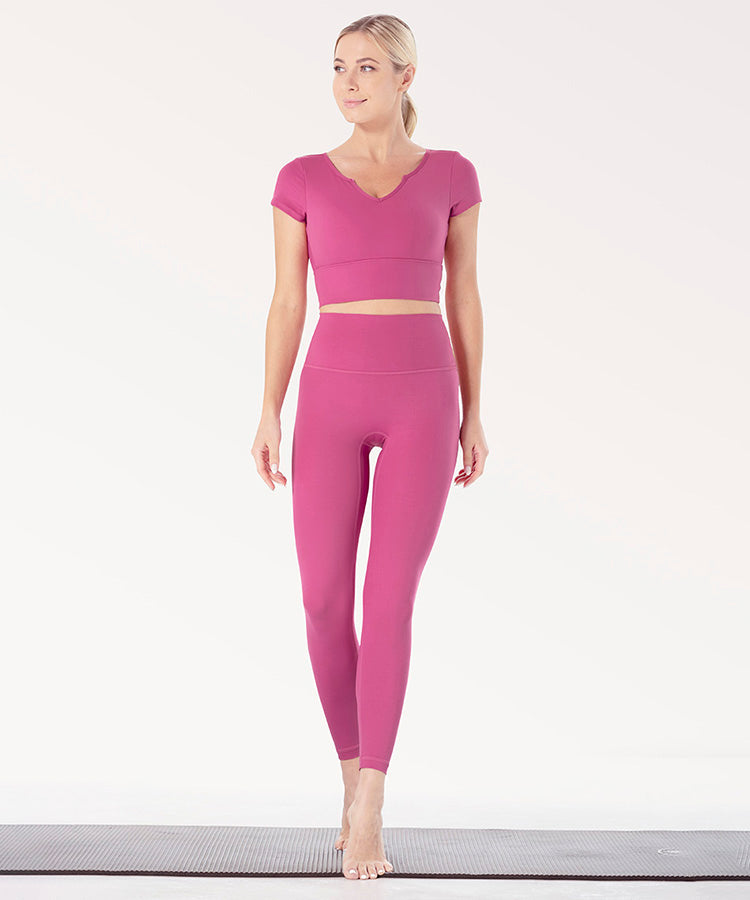 Aura Crop Short Sleeve Sports Bra Lemifit