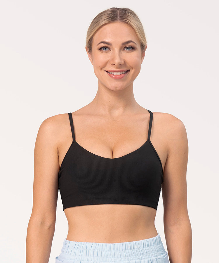 Noods Ribbed Crossover Sports Bra Lemifit