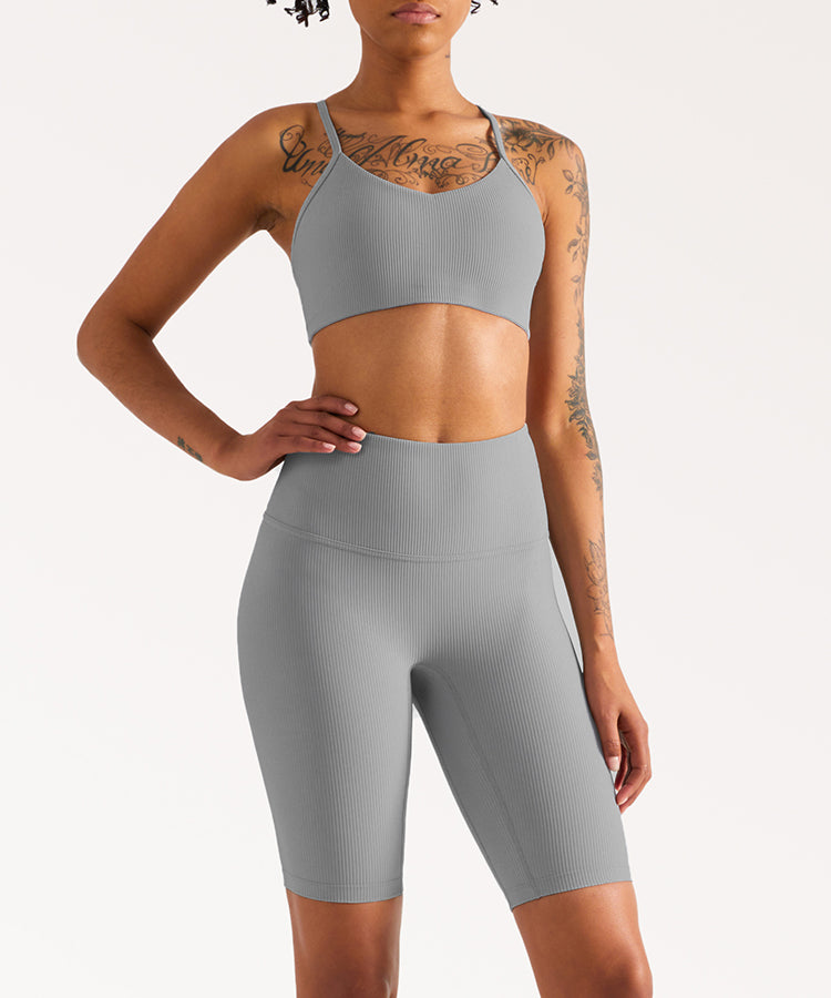 Noods Ribbed Crossover Sports Bra Lemifit