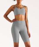 Noods Ribbed Crossover Sports Bra Lemifit