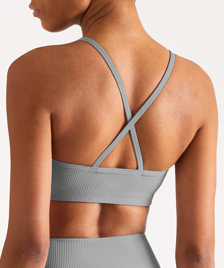 Noods Ribbed Crossover Sports Bra Lemifit