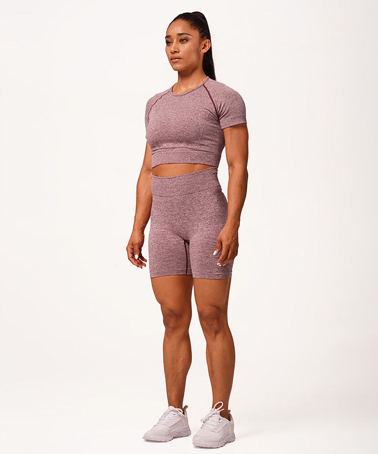 Pacy Seamless Short Sleeve Crop Top & Shorts