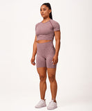 Pacy Seamless Short Sleeve Crop Top & Shorts